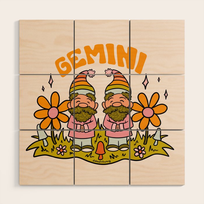Gemini Gnome Wood Wall Art Gallery Image 1