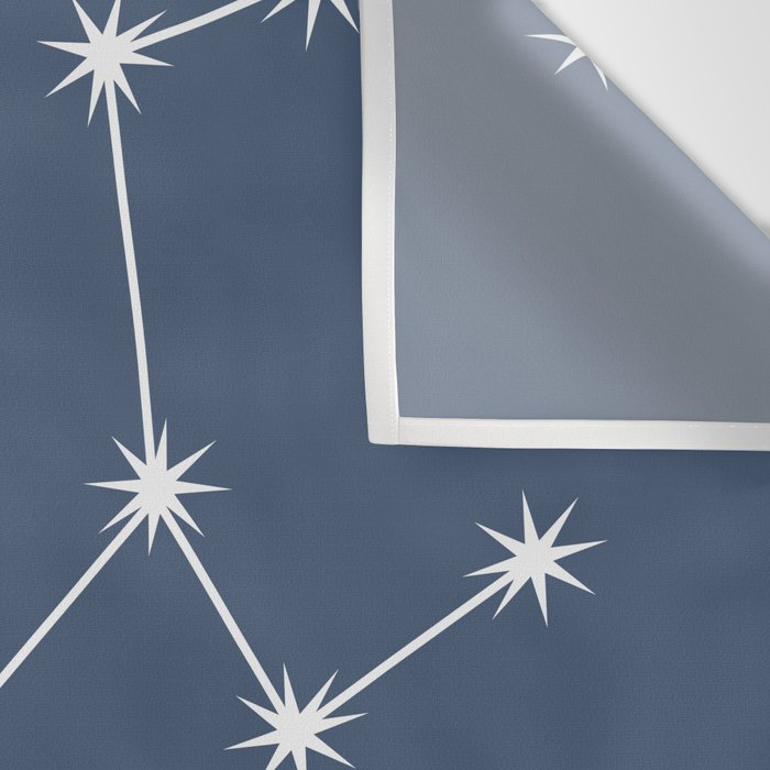 Taurus Zodiac Star Constellation Line Art Neutral Blue Wall Tapestry Gallery Image 3