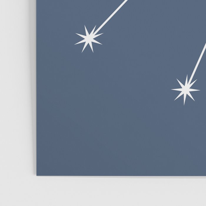 Taurus Zodiac Star Constellation Line Art Neutral Blue Poster Gallery Image 3