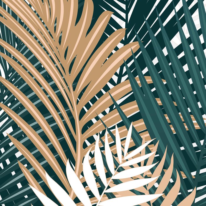 Gold and Green Palm Leaves Coffee Mug Gallery Image 2