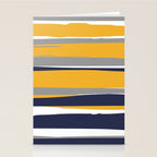 Stripes Abstract, Yellow, Grey, Navy Stationery Card Gallery Image 2