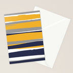 Stripes Abstract, Yellow, Grey, Navy Stationery Card Gallery Image 2