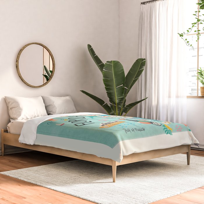 Florida State Beach Map Comforter Gallery Image 2