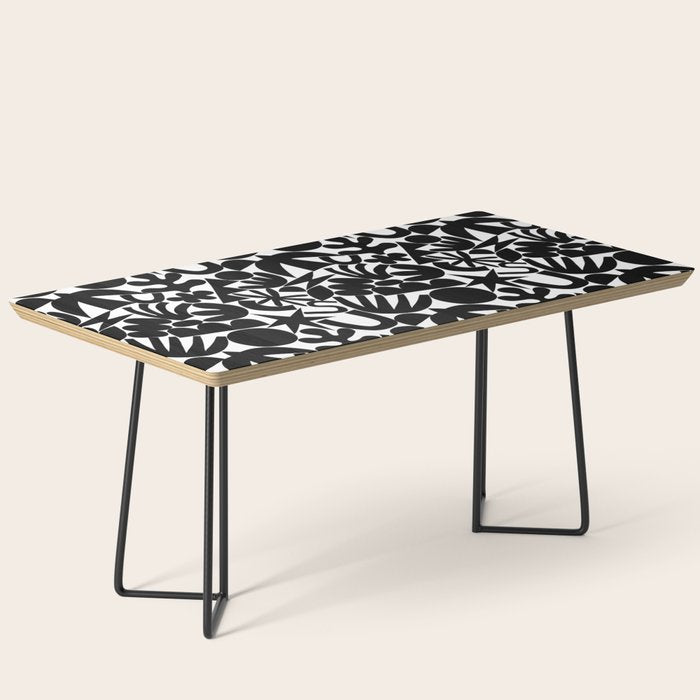 Black and white organic nature art shape pattern Coffee Table Gallery Image 1