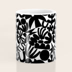 Black and white organic nature art shape pattern Coffee Mug Gallery Image 4