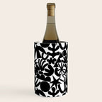 Black and white organic nature art shape pattern Wine Chiller Gallery Image 2
