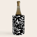 Black and white organic nature art shape pattern Wine Chiller Gallery Image 1