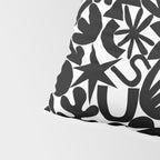 Black and white organic nature art shape pattern Pillow Sham Gallery Image 4