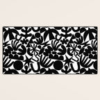 Black and white organic nature art shape pattern Desk Mat Gallery Image 3