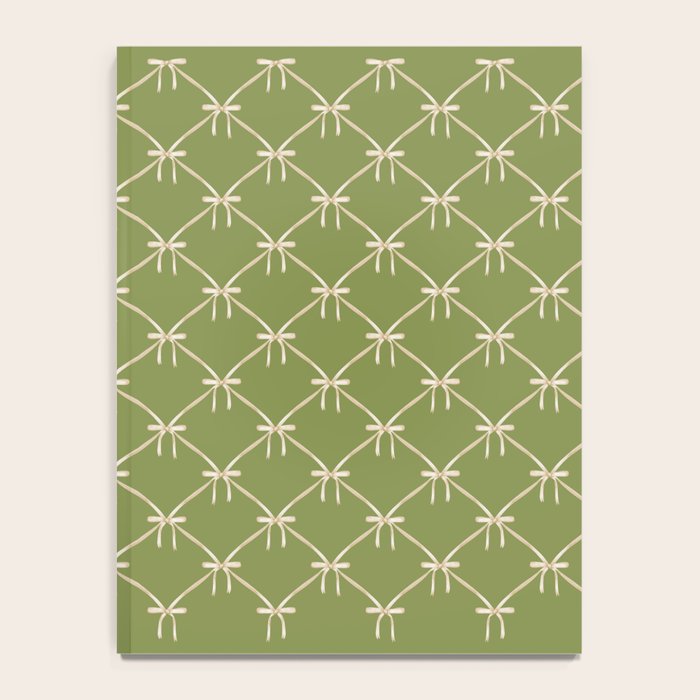 Bows & Ribbons Pattern XXIII Olive Green Notebook Gallery Image 4