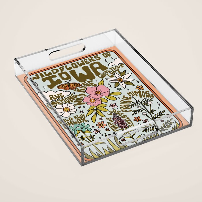 Iowa Wildflowers Acrylic Tray Gallery Image 1