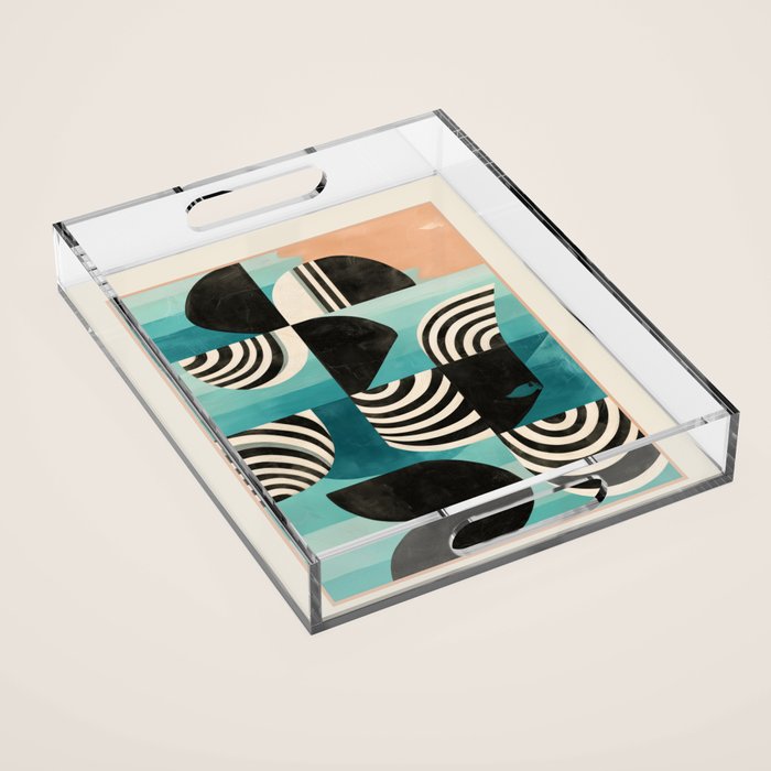 Retro Geometric Shapes 2 Acrylic Tray Gallery Image 1