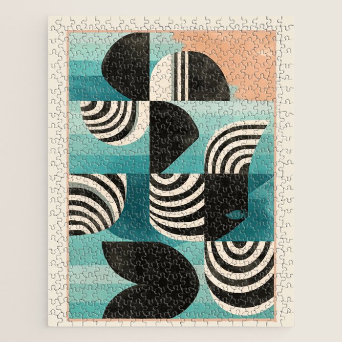 Retro Geometric Shapes 2 Jigsaw Puzzle Gallery Image 1