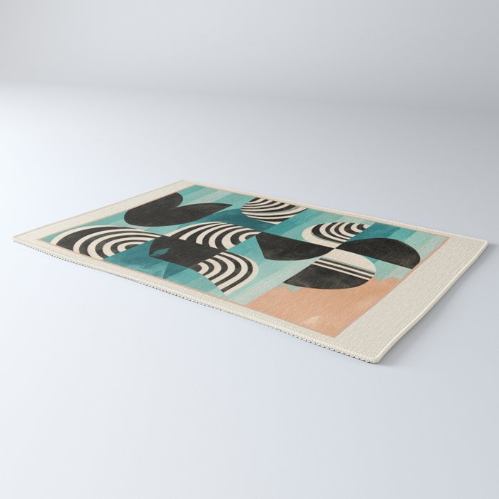 Retro Geometric Shapes 2 Rug Gallery Image 3