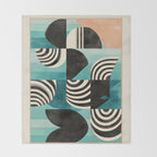 Retro Geometric Shapes 2 Throw Blanket Gallery Image 2
