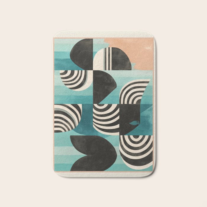 Retro Geometric Shapes 2 Bath Mat Gallery Image 1