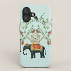 Chinoiserie Indian Elephant & Monkey Exotic Floral iPhone Case Gallery Image 1
