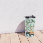 Chinoiserie Indian Elephant & Monkey Exotic Floral Travel Mug Gallery Image 4