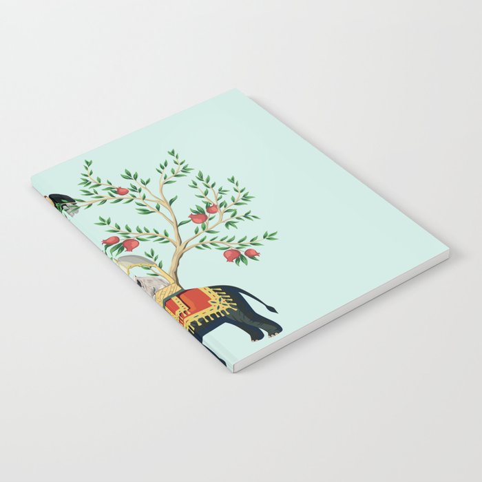 Chinoiserie Indian Elephant & Monkey Exotic Floral Notebook Gallery Image 2