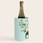Chinoiserie Indian Elephant & Monkey Exotic Floral Wine Chiller Gallery Image 2