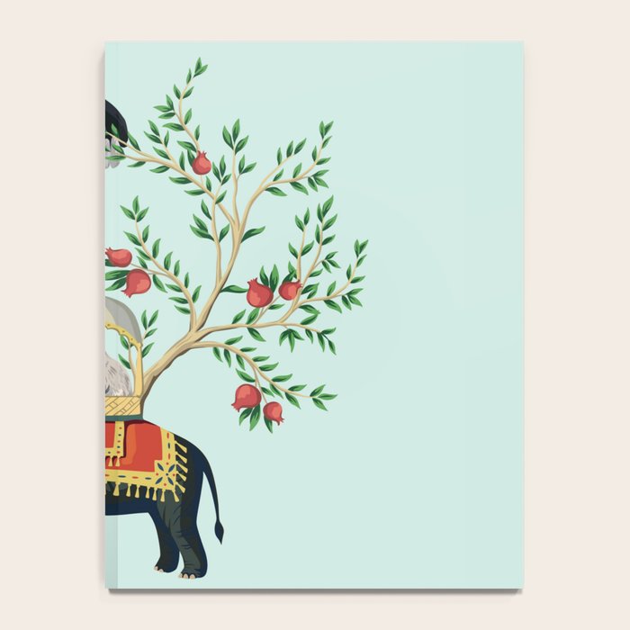 Chinoiserie Indian Elephant & Monkey Exotic Floral Notebook Gallery Image 4