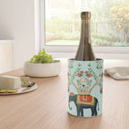 Chinoiserie Indian Elephant & Monkey Exotic Floral Wine Chiller Gallery Image 4