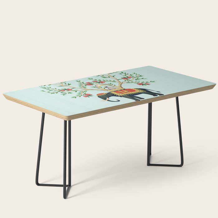 Chinoiserie Indian Elephant & Monkey Exotic Floral Coffee Table Gallery Image 1