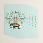 Chinoiserie Indian Elephant & Monkey Exotic Floral Wrapping Paper Gallery Image 3