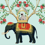 Chinoiserie Indian Elephant & Monkey Exotic Floral Coffee Mug Gallery Image 2