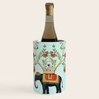 Chinoiserie Indian Elephant & Monkey Exotic Floral Wine Chiller Gallery Image 1
