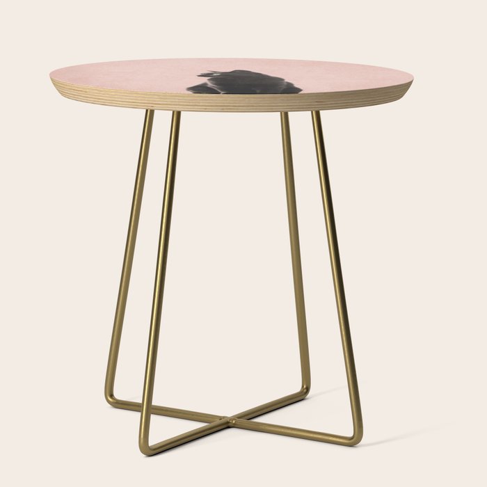 MINIMAL ANIMAL / Black Cat - peach Side Table Gallery Image 1