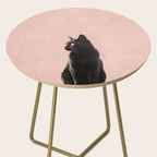MINIMAL ANIMAL / Black Cat - peach Side Table Gallery Image 2