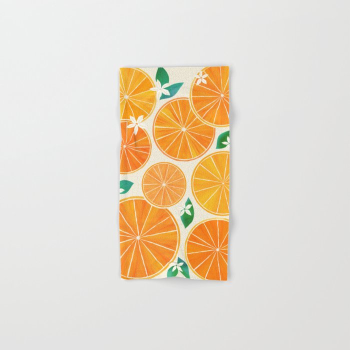 Orange Slices With Blossoms Hand & Bath Towel Gallery Image 1