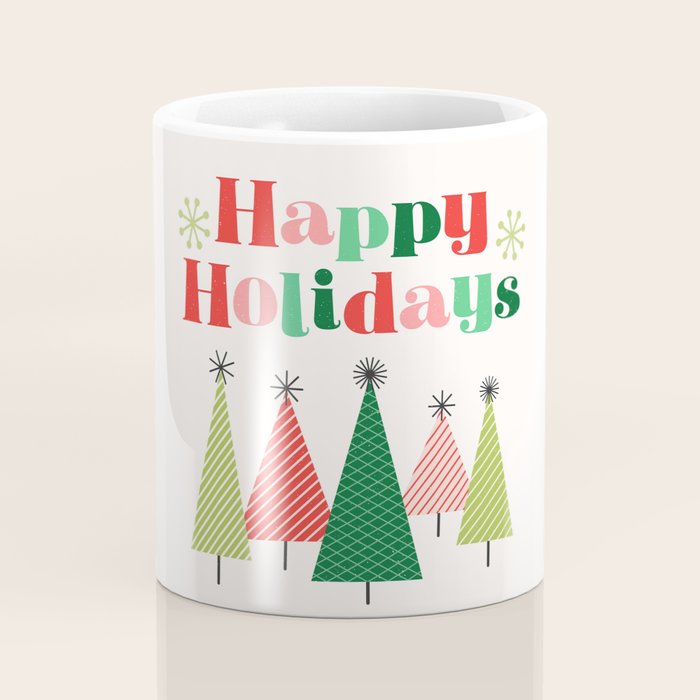 Mid Century Happy Holidays Coffee Mug Gallery Image 4