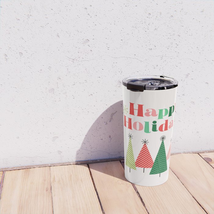 Mid Century Happy Holidays Travel Mug Gallery Image 4