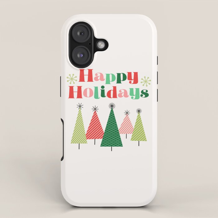 Mid Century Happy Holidays iPhone Case Gallery Image 1
