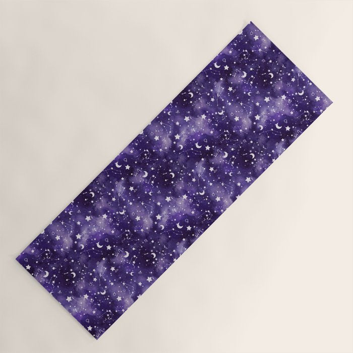 Zodiac Watercolor Ultraviolet Yoga Mat Gallery Image 1