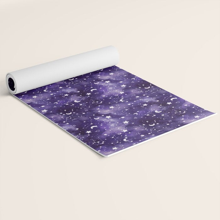Zodiac Watercolor Ultraviolet Yoga Mat Gallery Image 2