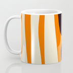 Mid Century Modern Kwaito Abstract Pattern Orange Black Cream Coffee Mug Gallery Image 3