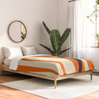 Mid Century Modern Kwaito Abstract Pattern Orange Black Cream Comforter Gallery Image 2