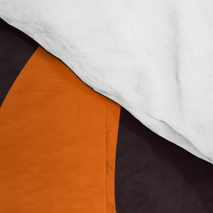 Mid Century Modern Kwaito Abstract Pattern Orange Black Cream Comforter Gallery Image 4