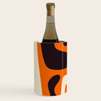 Mid Century Modern Kwaito Abstract Pattern Orange Black Cream Wine Chiller Gallery Image 1