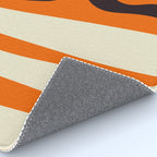 Mid Century Modern Kwaito Abstract Pattern Orange Black Cream Rug Gallery Image 4