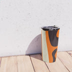 Mid Century Modern Kwaito Abstract Pattern Orange Black Cream Travel Mug Gallery Image 4