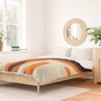 Mid Century Modern Kwaito Abstract Pattern Orange Black Cream Duvet Cover Gallery Image 2