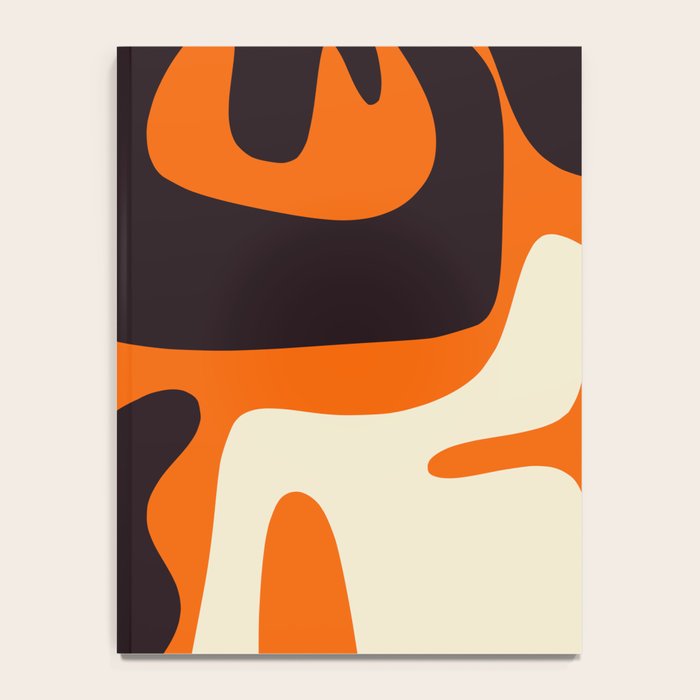 Mid Century Modern Kwaito Abstract Pattern Orange Black Cream Notebook Gallery Image 4