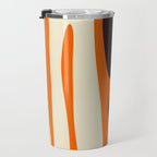 Mid Century Modern Kwaito Abstract Pattern Orange Black Cream Travel Mug Gallery Image 3