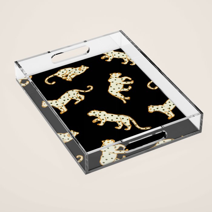 Leopard at Night Acrylic Tray Gallery Image 1