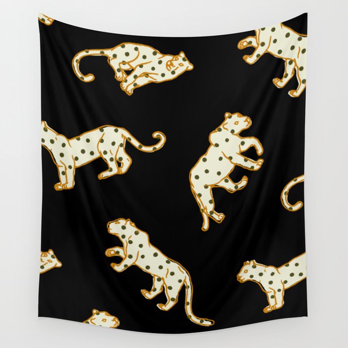 Leopard at Night Wall Tapestry Gallery Image 1