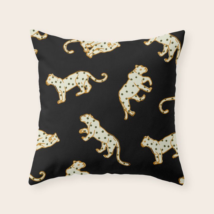 Leopard at Night Throw Pillow Gallery Image 6